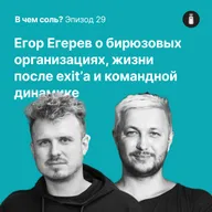 Подкаст Соли #29. Егор Егерев о бирюзовых организациях, жизни после exit’а и командной динамике