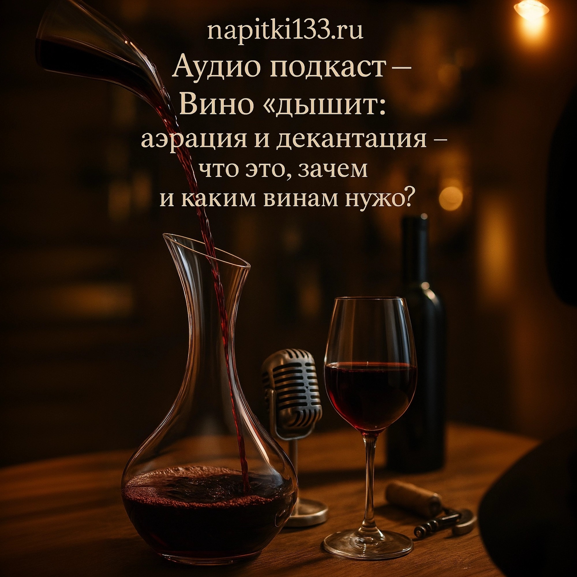 Аудио подкаст-Вино "дышит": аэрация и декантация – что это, зачем и каким винам нужно? episode artwork