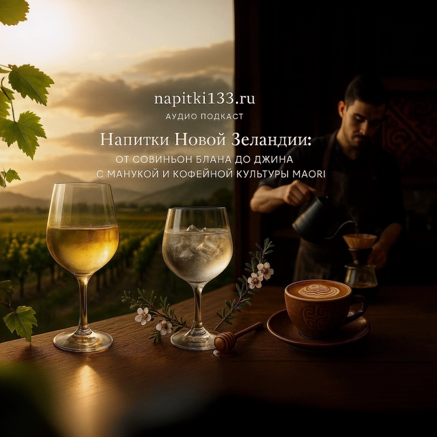 Аудио подкаст-Напитки Новой Зеландии: От Совиньон Блана до Джина с Манукой и Кофейной Культуры Маори episode artwork