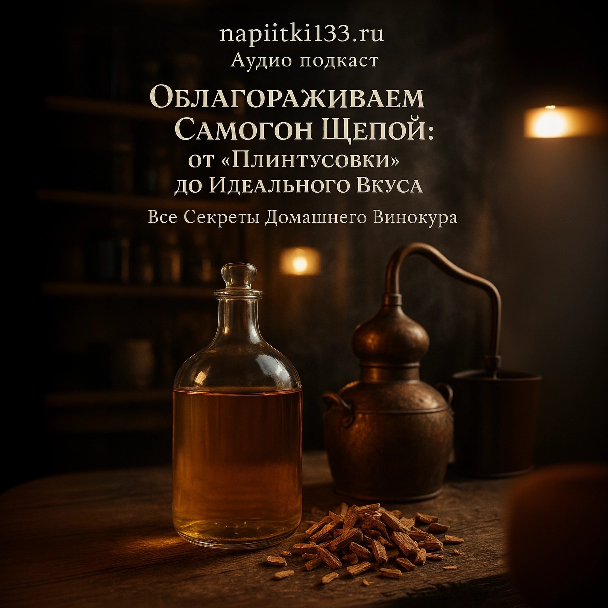 Аудио подкаст- Облагораживаем Самогон Щепой: От "Плинтусовки" до Идеального Вкуса – Все Секреты Домашнего Винокура episode artwork