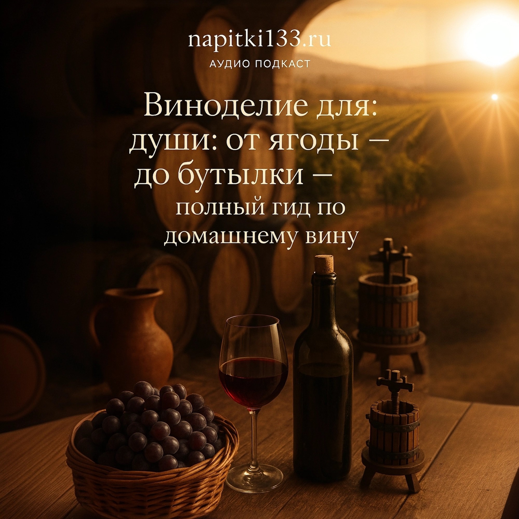 Аудио подкаст- Виноделие для души: от ягоды до бутылки – полный гид по домашнему вину episode artwork