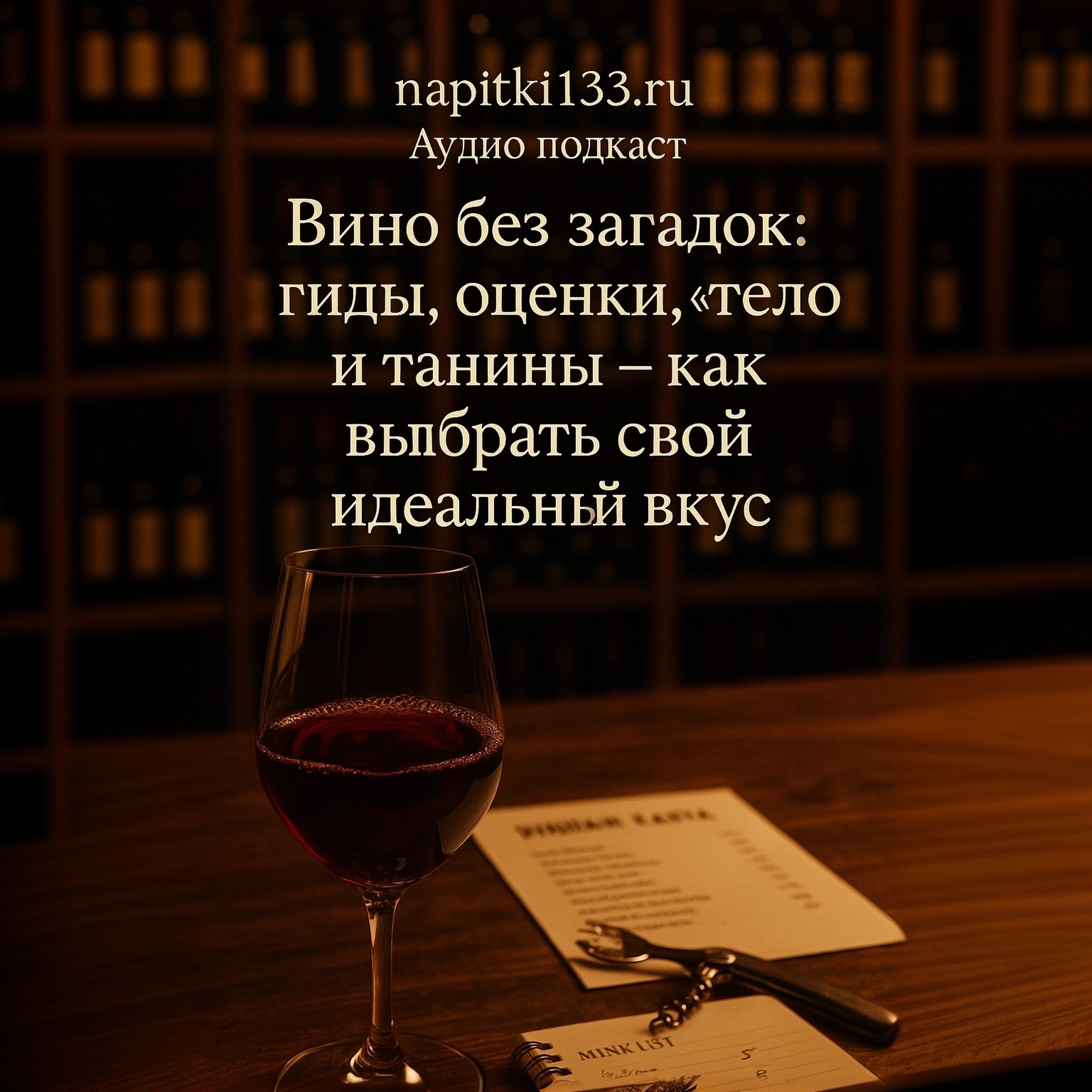 Аудио подкаст- Вино без загадок: гиды, оценки, "тело" и танины – как выбрать свой идеальный вкус episode artwork