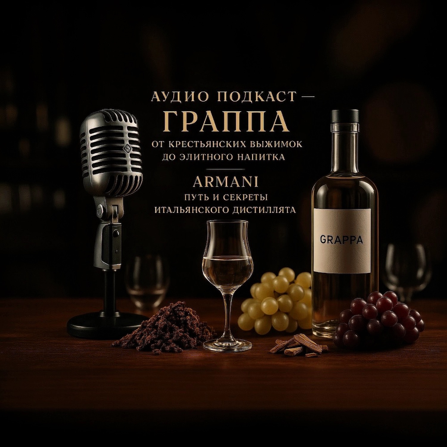 Аудио подкаст-Граппа: От крестьянских выжимок до элитного напитка Armani – Путь и Секреты Итальянского Дистиллята episode artwork