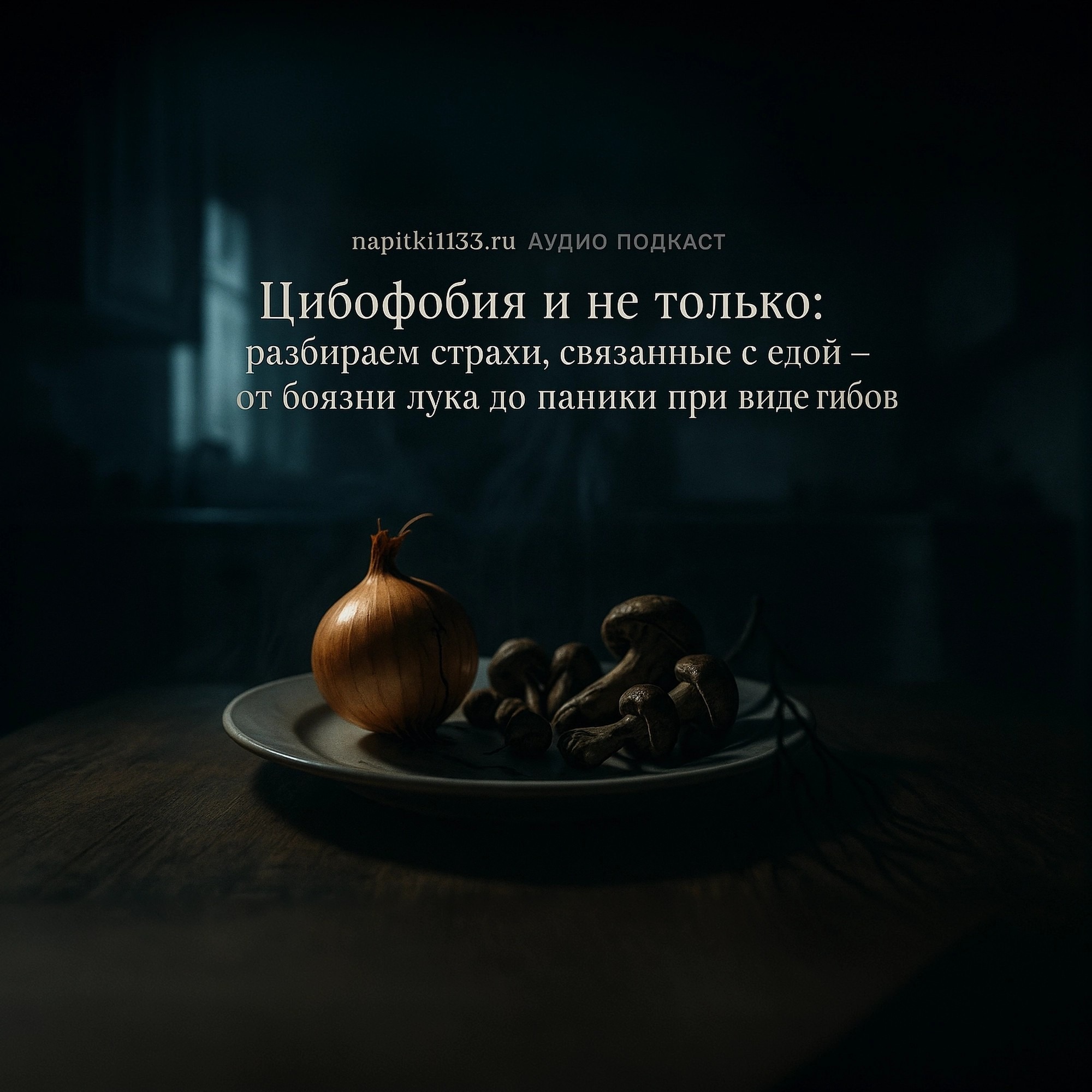 Аудио подкаст-Цибофобия и не только: разбираем страхи, связанные с едой – от боязни лука до паники при виде грибов episode artwork