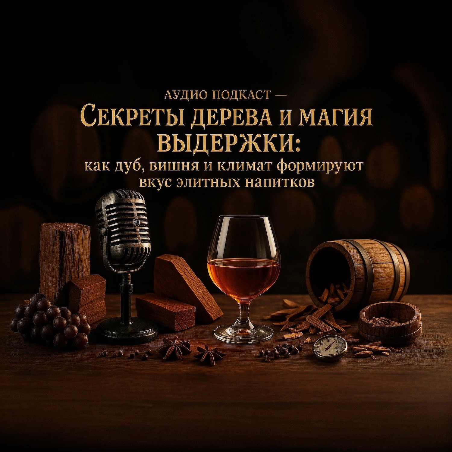 Аудио подкаст-Секреты дерева и магия выдержки: как дуб, вишня и климат формируют вкус элитных напитков episode artwork