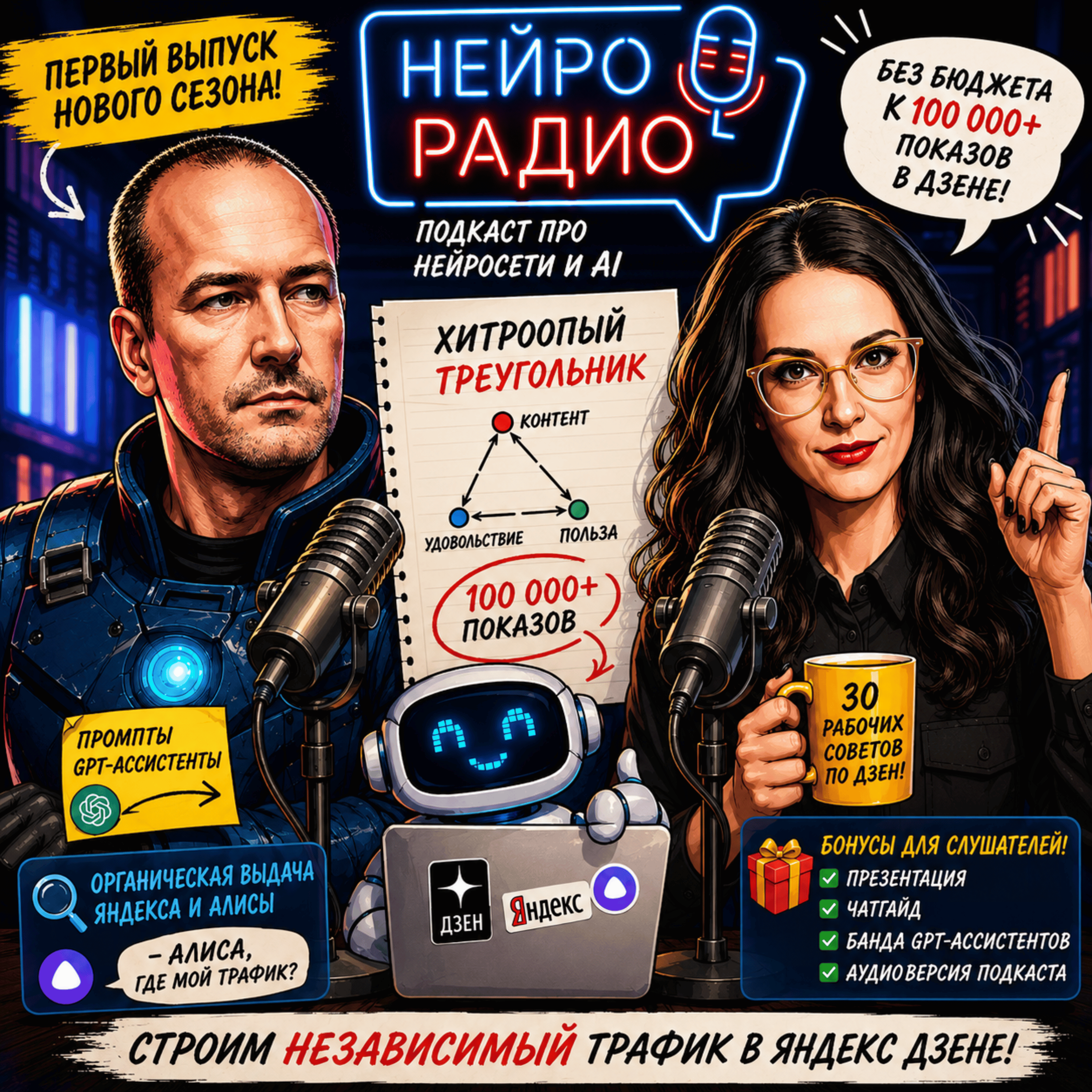 [Спецвыпуск #01] Как собирать 100 000+ показов в Яндекс Дзен с помощью нейросетей: схема «Хитроопый треугольник» | Нагорнова на НейроРадио episode artwork