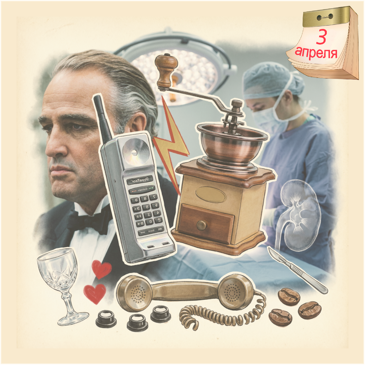 Первая кофемолка и первый мобильный телефон