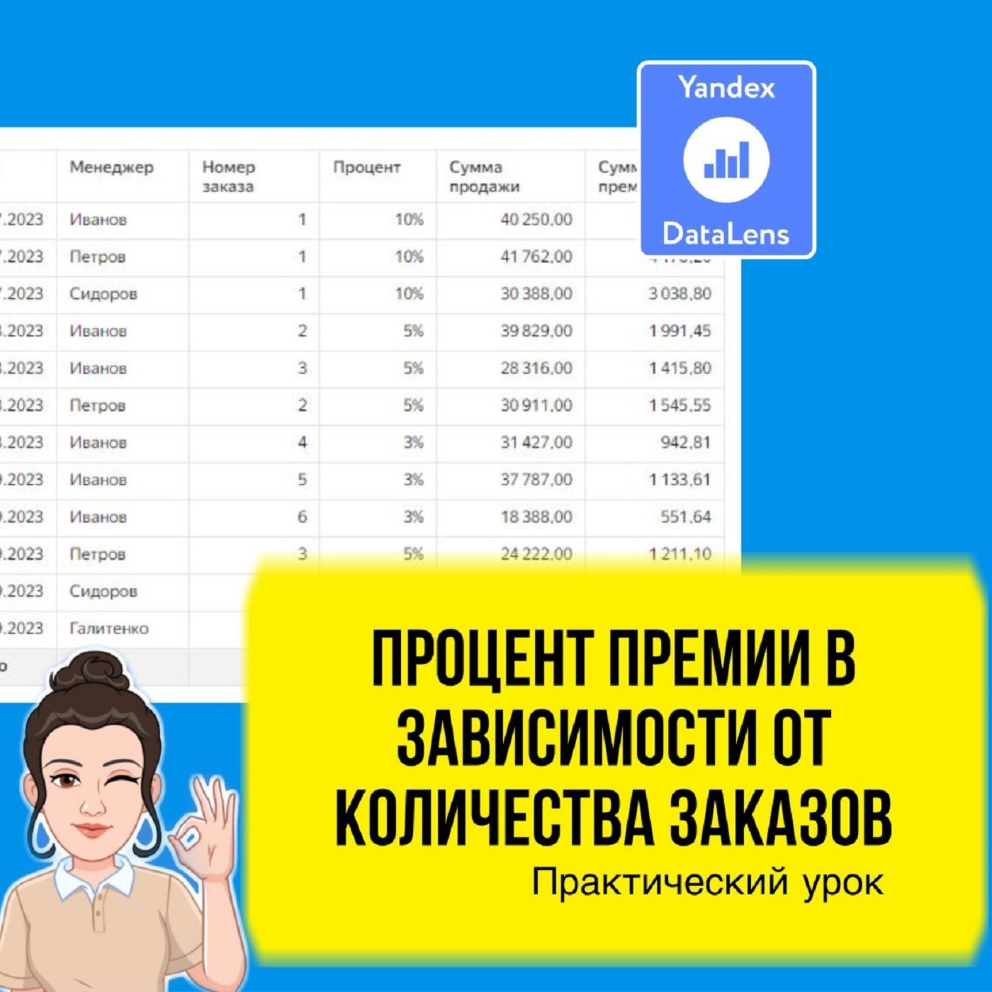 Как рассчитать процент бонуса в зависимости от количества заказов в DataLens. Практический урок episode artwork