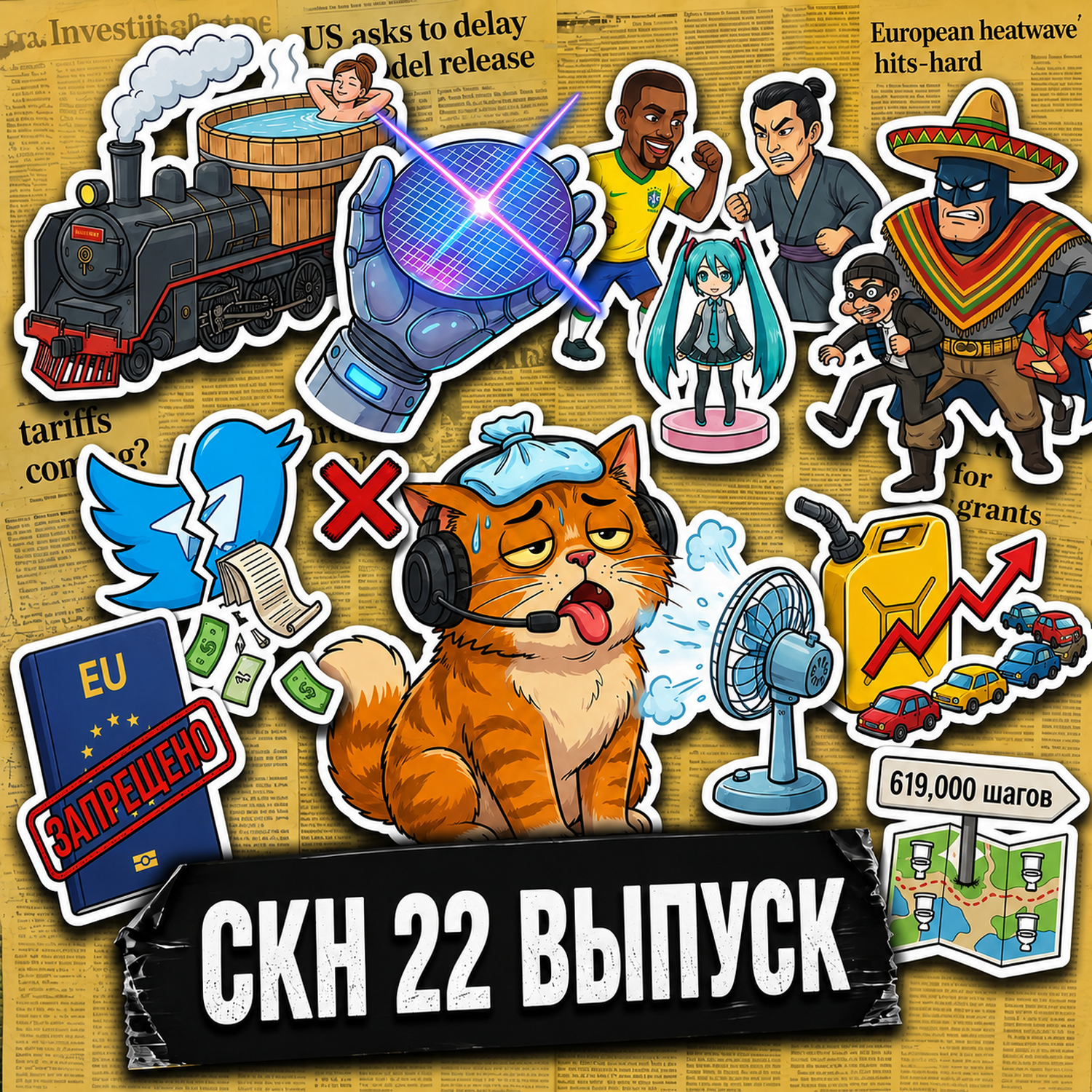Telegram, жара в Европе, визы для россиян и странный поезд с баней / СКН №22 episode artwork