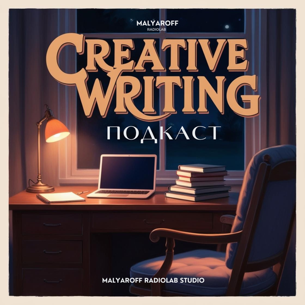 Обложка Creative Writing: письменный стол, лампа и книги