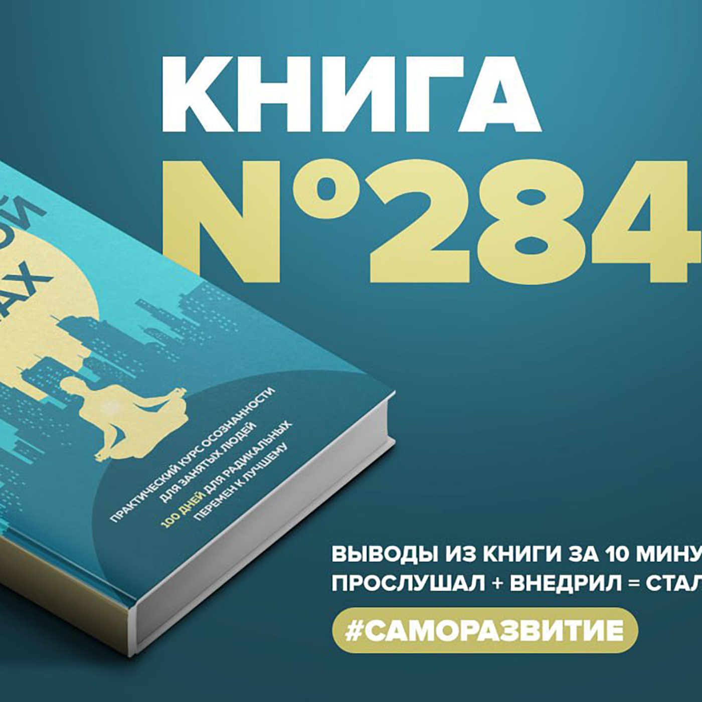 Книга #284 - Городской монах. Практический курс осознанности для занятых людей. 100 дней для радикальных перемен к лучшему.