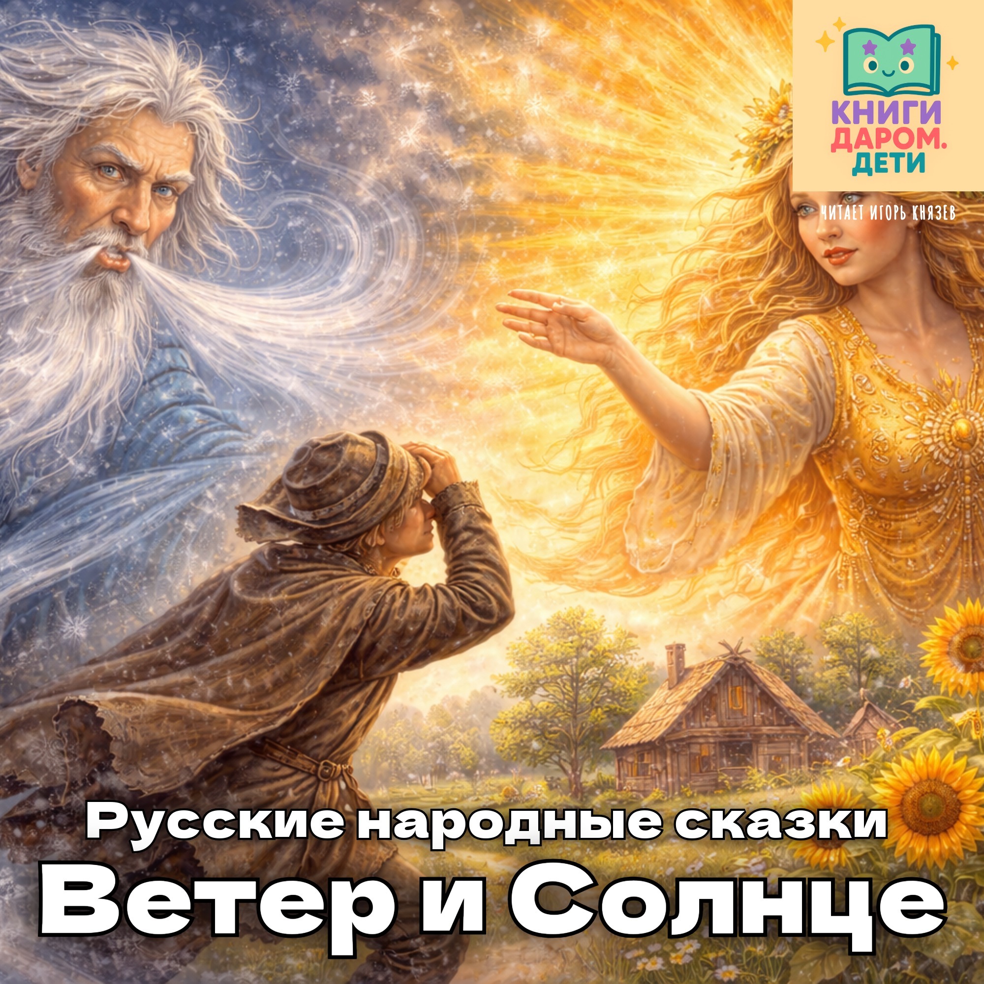 Короткая сказка для детей 4-5 лет. «Ветер и Солнце». Книги даром для детей