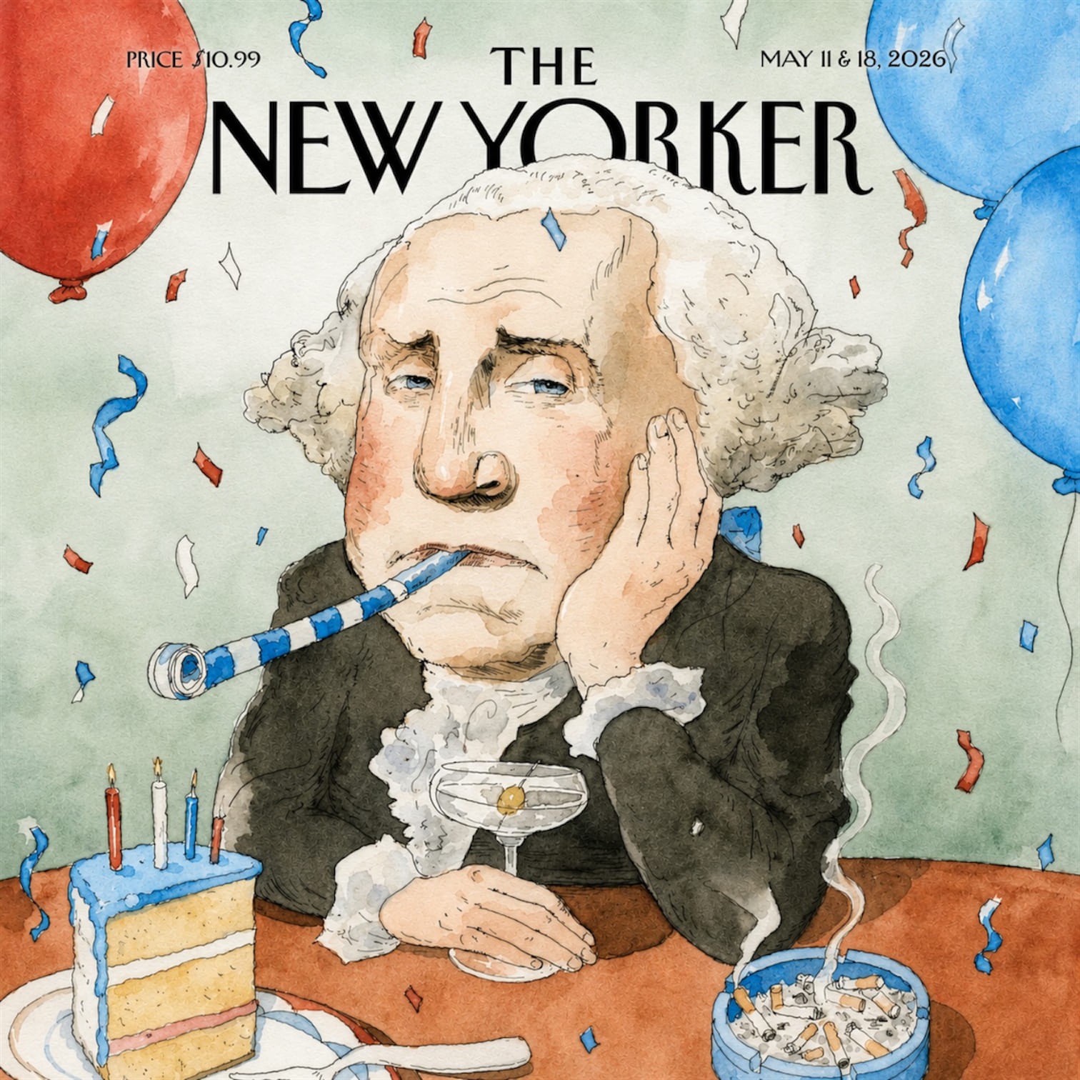 The New Yorker от 11–18 мая 2026 — «Red, White, and Kinda Blue»: почему Джордж Вашингтон грустит на 250-летие Америки episode artwork