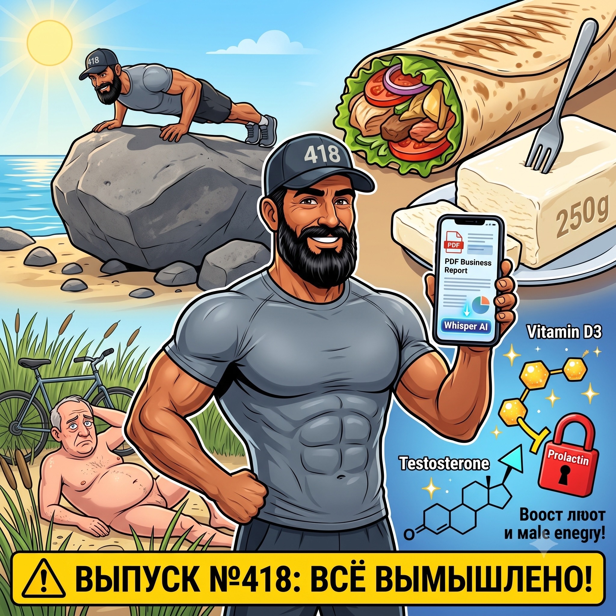 Выпуск №418: Дикий пляжный интим под прожектором, золотая шаурма за 400 рублей и как Дед делает элитные отчеты через ИИ за 20 минут episode artwork