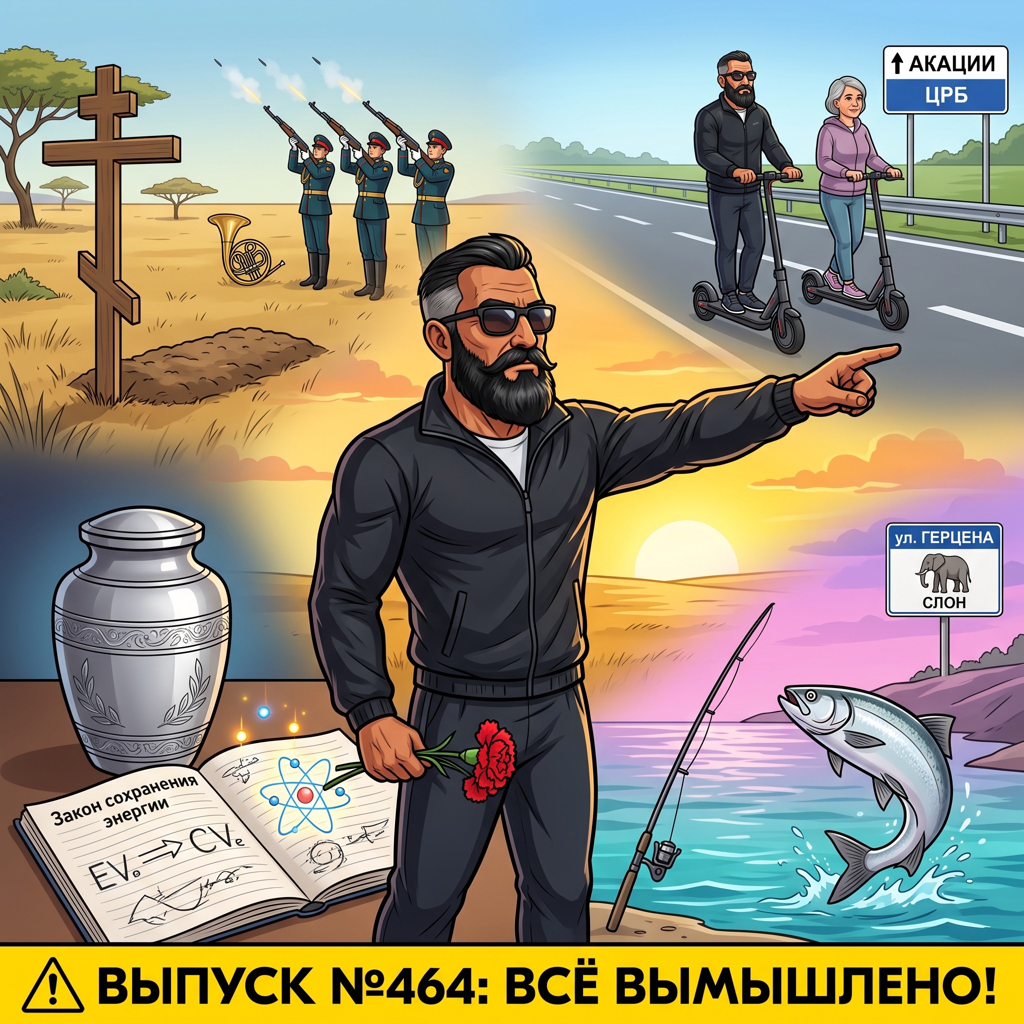 Выпуск №464: Последний путь Дяди Миши, воинский салют под оркестр, марш-бросок на самокатах до Акаций и закон сохранения энергии episode artwork