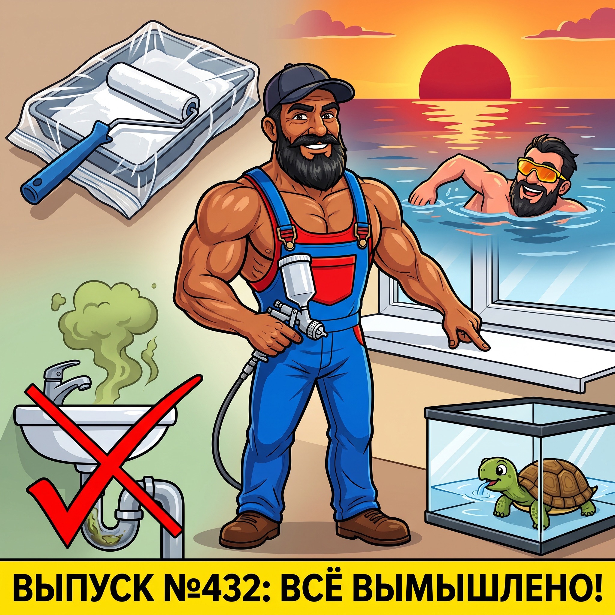 Выпуск №432: Ремонтный бунт на 6-м этаже, разнос говёной краски для потолка и почему Дед выбирает натяжные потолки и заплыв на закате episode artwork