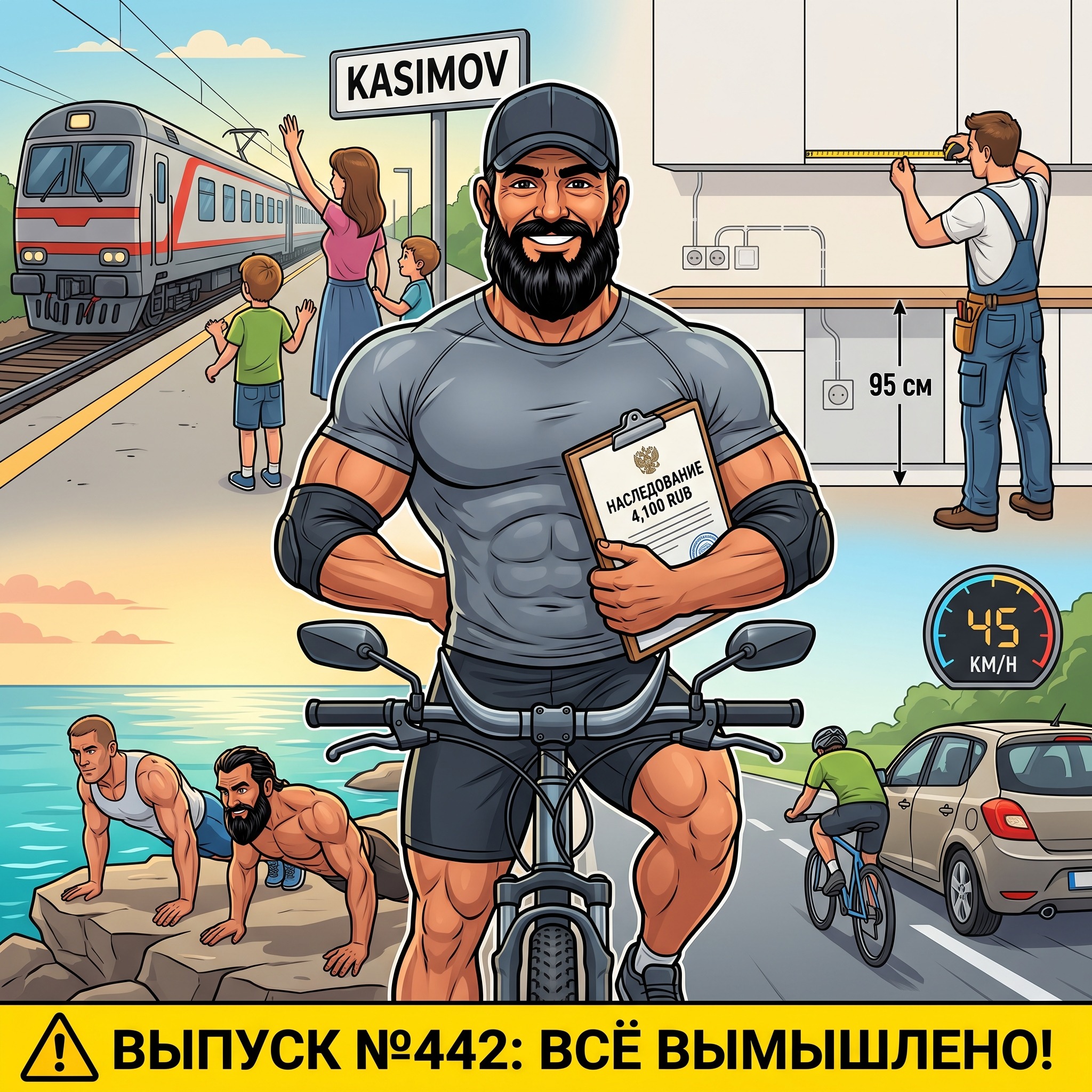 Выпуск №442: Экстренный визит к нотариусу за 4100 рублей, замер кухни под столешницу 95 см, апгрейд велика у Вани и 203 отжимания на пляже с Пашкой episode artwork