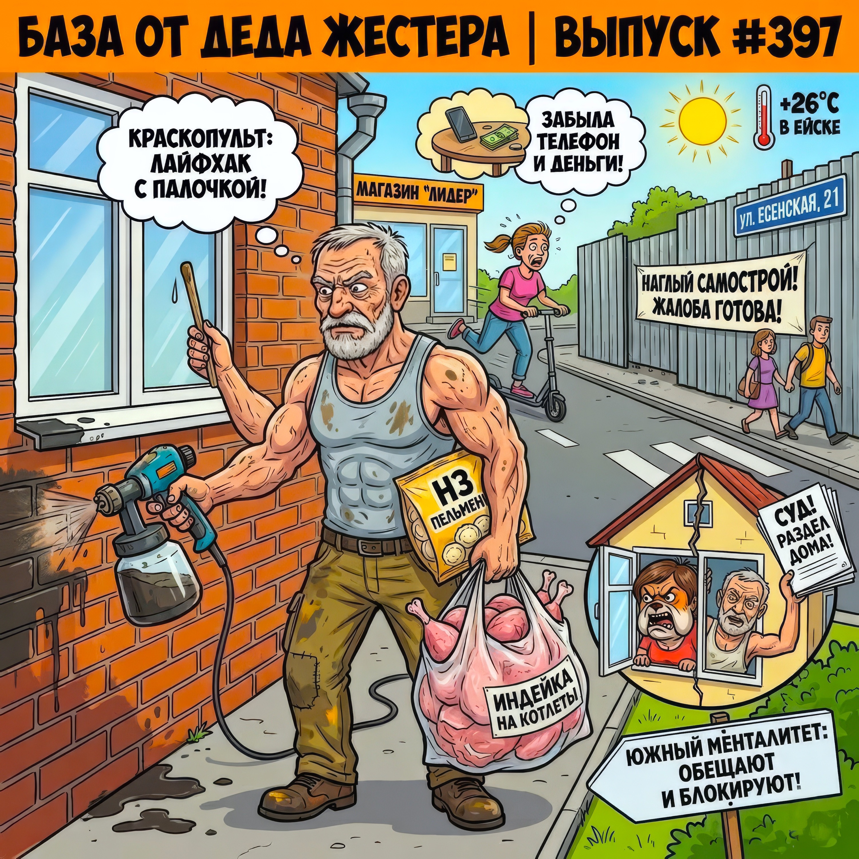 Выпуск #397: Забытый телефон жены, тест краскопульта, наглый самострой на Есенской и разоблачение южан episode artwork