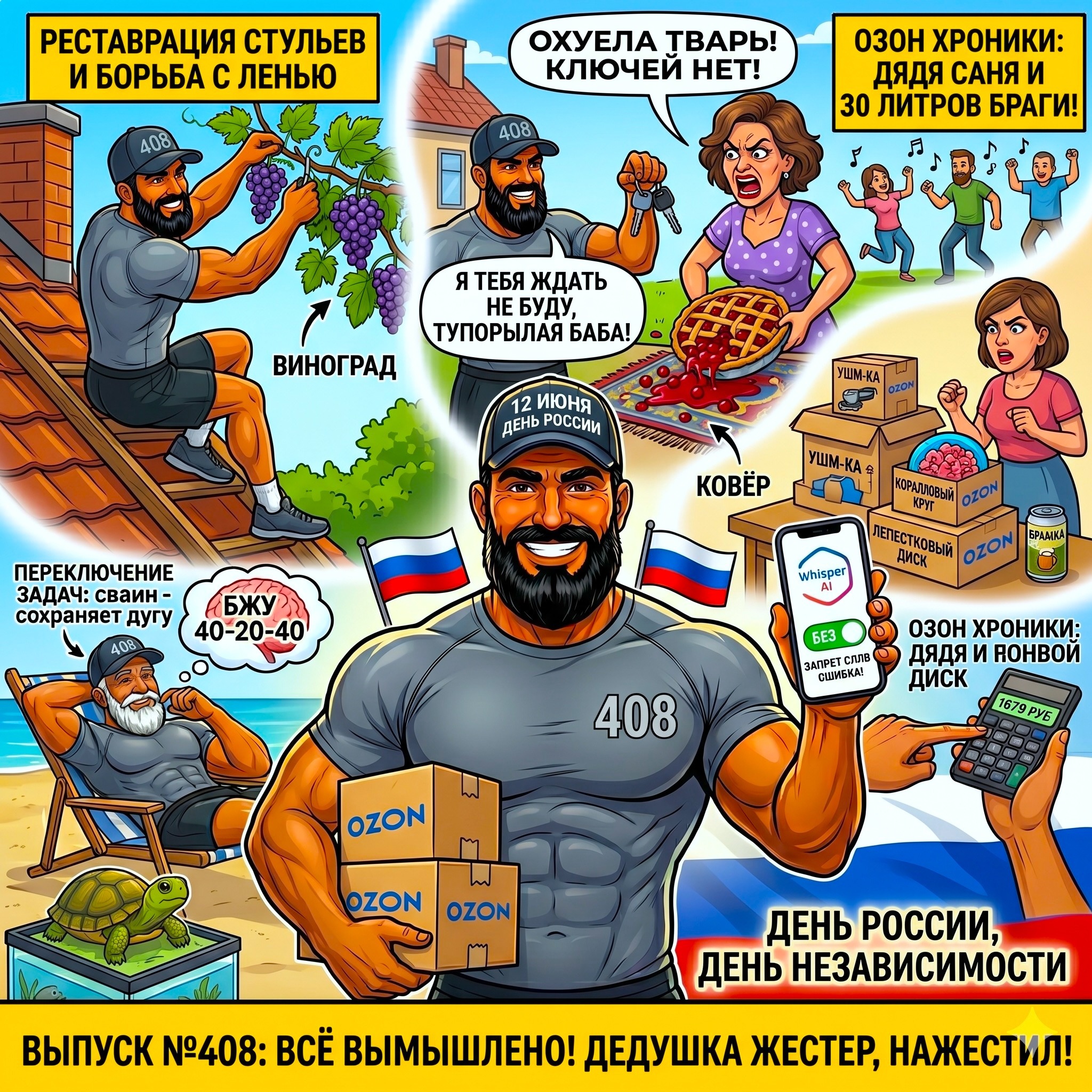 Выпуск №408: Великий черри-крэш на ковре, бабский террор из-за ключей и Дядя Саня с рецептом бронебойной браги 🌞 episode artwork