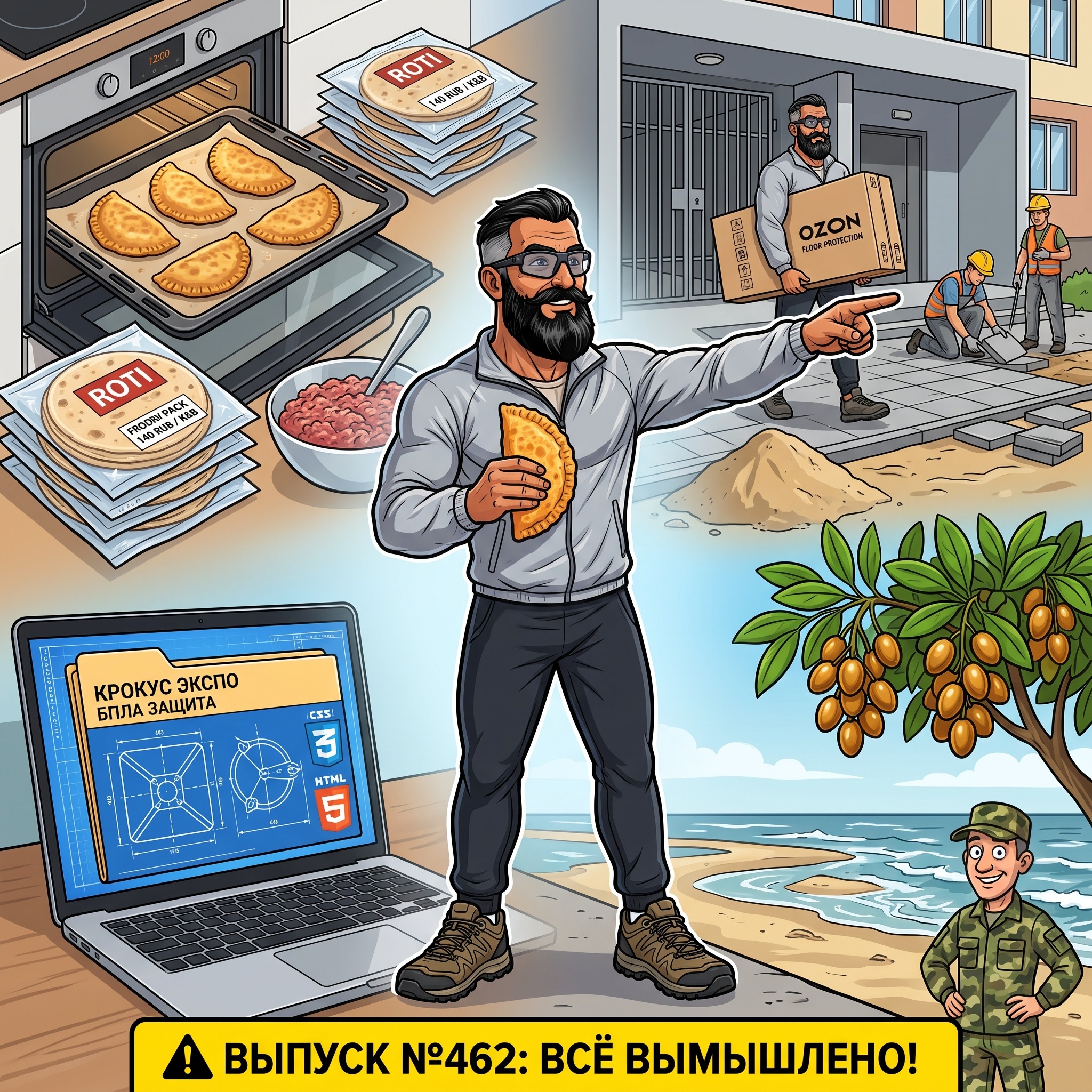 Выпуск №462: Чебуроти в духовке без капли масла, картонный щит для кухни на 6-м этаже, дерево-загадка на Таманской и разнос токсичных демотиваторов episode artwork
