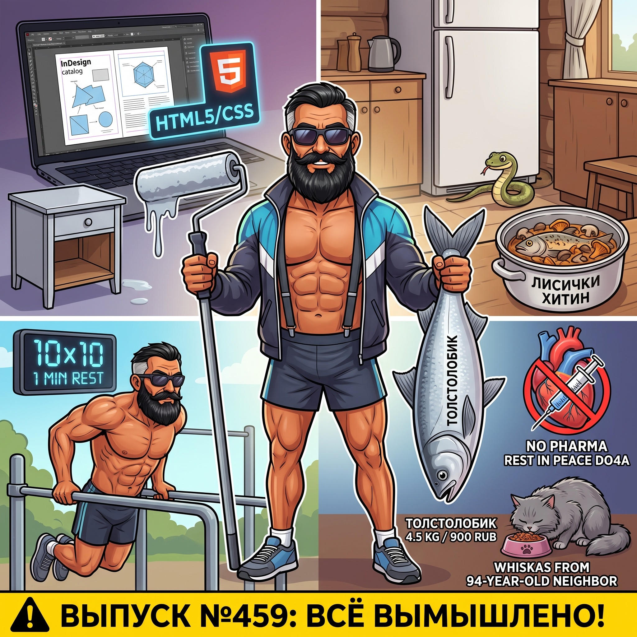 Выпуск №459: Морской уж за холодильником, 4.5 кг толстолобика в мультиварке, разнос Дочи за стероиды и верстка каталогов через InDesign episode artwork