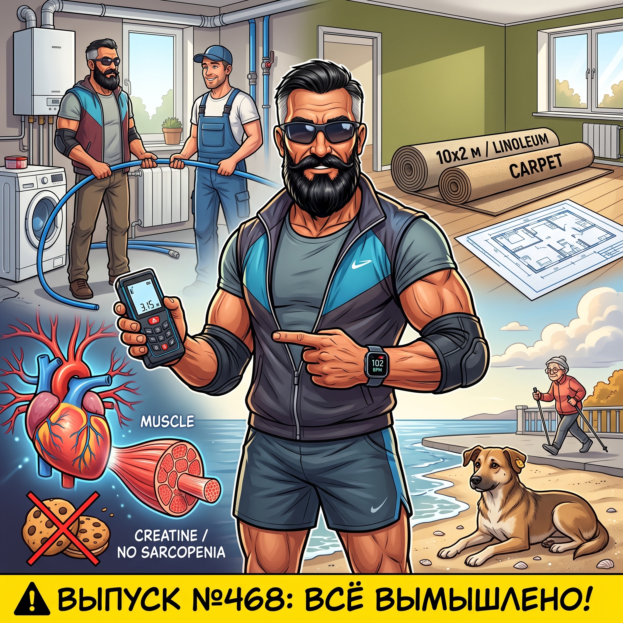 Выпуск №468: Разгон ЧСС со 102 ударов на рассвете, переварка отопления с соседом Юрой, 13 метров ковролина на мансарду и разнос скандинавской ходьбы episode artwork