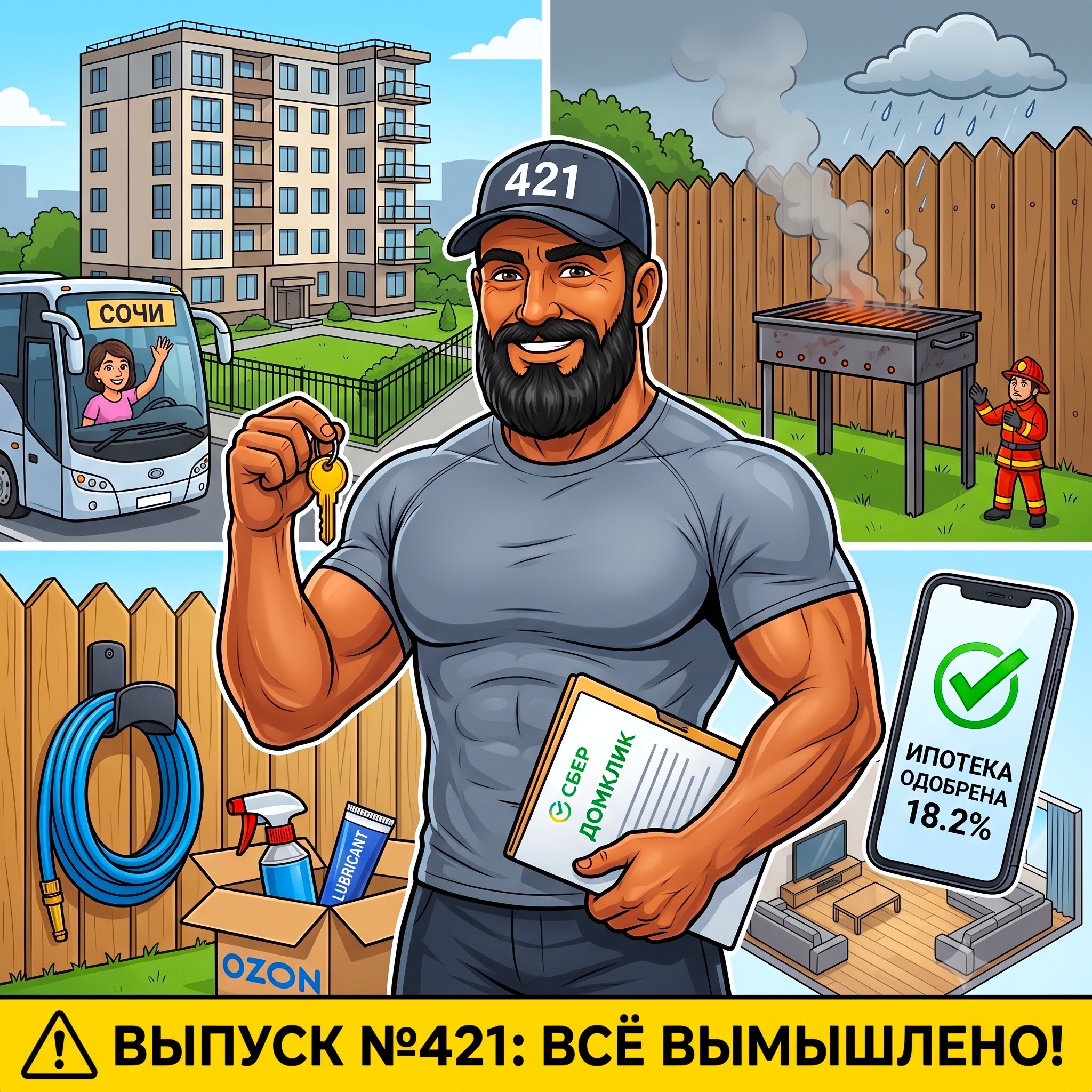 Выпуск №421: Ментальная броня одиночки: Отъезд семьи в Сочи Парк Отель, ленивые качки в парках и как зафиксировать соседский мангал по КУСП episode artwork