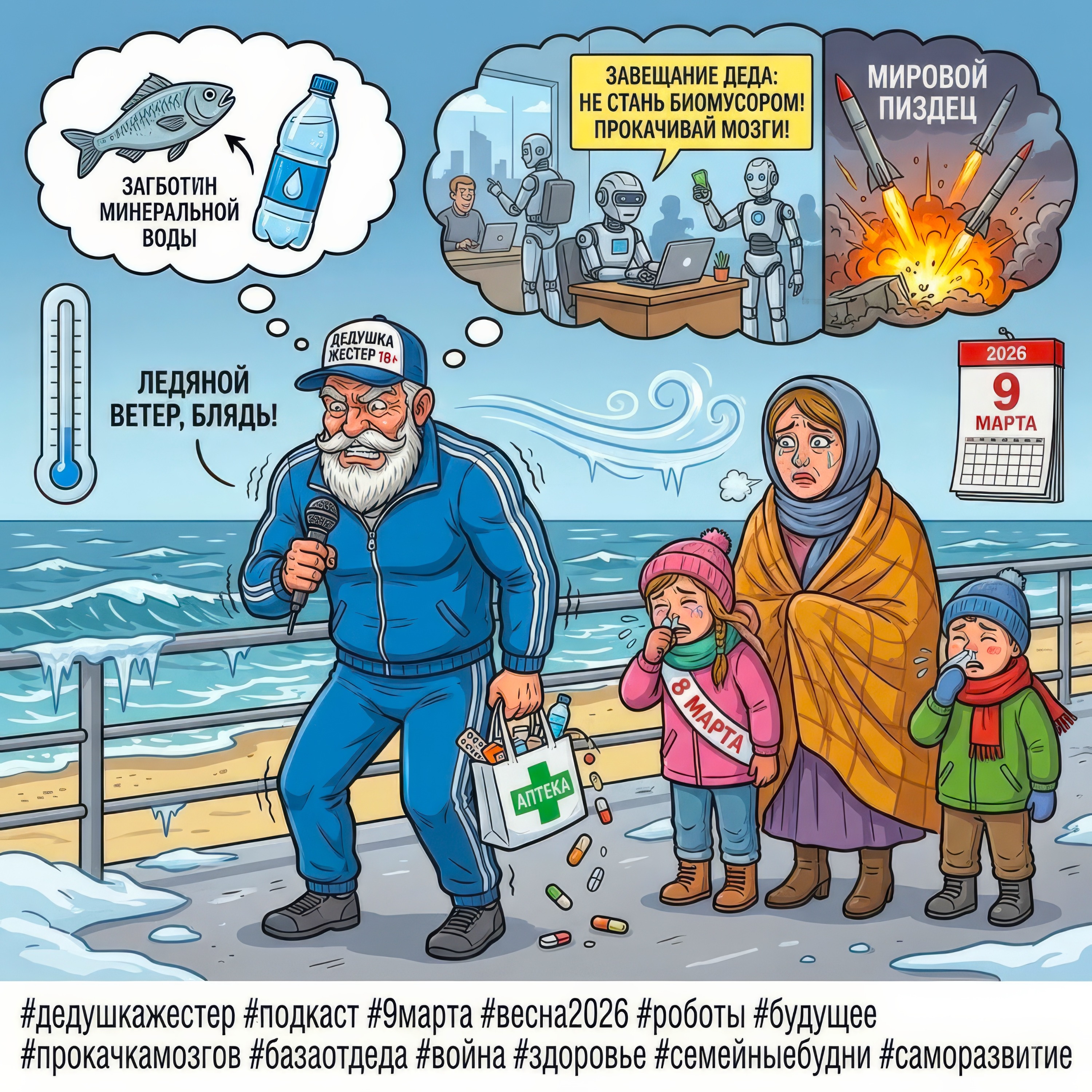 Выпуск 356. 🌊 ЛЕДЯНОЙ ВЕТЕР, ЗАВЕЩАНИЕ ДЕДА И РОБОТЫ-УБИЙЦЫ 🤖 | Как не стать биомусором в 2026 году! 🤬🧠