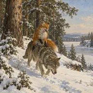 Февраль. Лисичка-Сестричка и серый волк