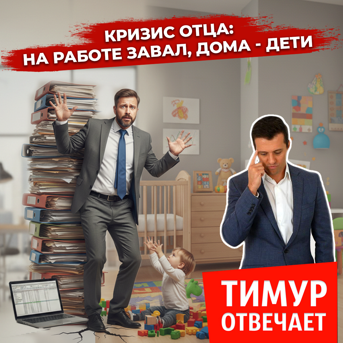 Кризис отца: на работе завал, дома — дети