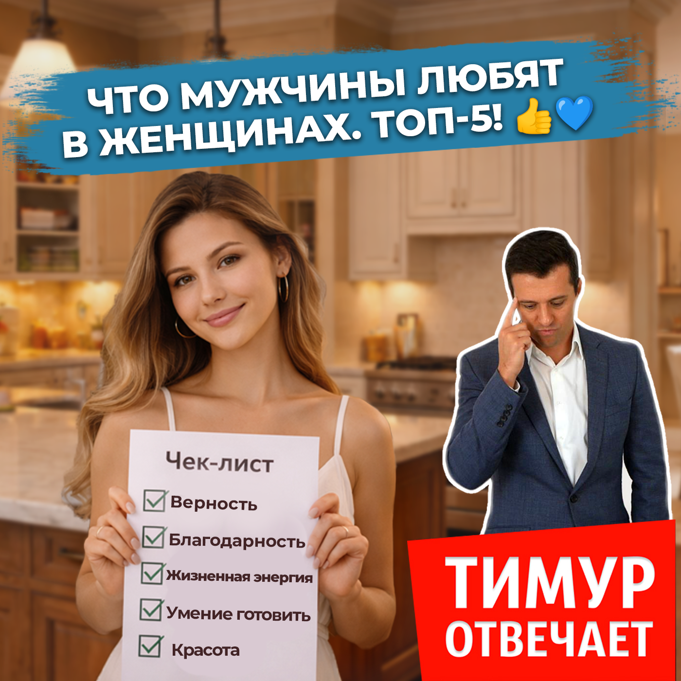 Что мужчины любят в женщинах. Топ-5! 👍💙